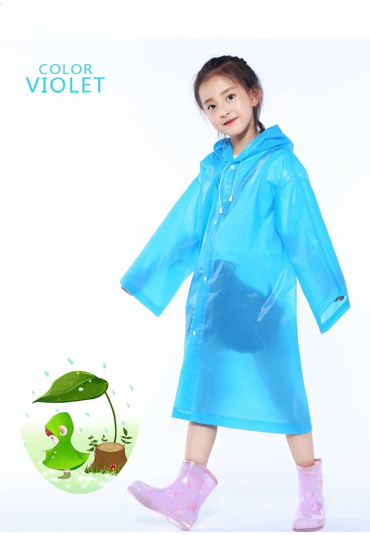 Promotional Waterproof Clothing Outdoor Children Sports Work Wear EVA 95g Rainwear Advertising Poncho Raincoat with Logo Printing