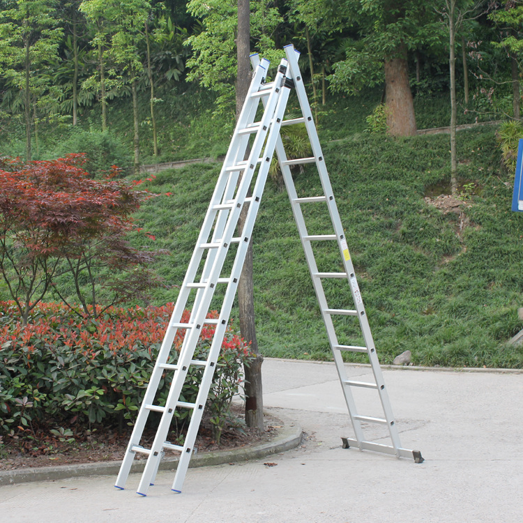1200cm Height 3*16 Steps Electric Attic Lightweight Folding Step 3 Section Extension Ladder