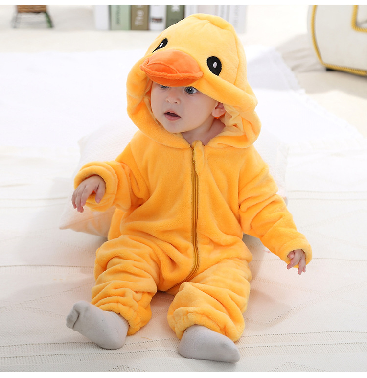 Newborn Baby Cute Onesie Costume Winter Hoodie Clothes Girl 0-18m Boys Jumpsuit Christmas Romper Warm Clothing Pajamas for Kids Overall