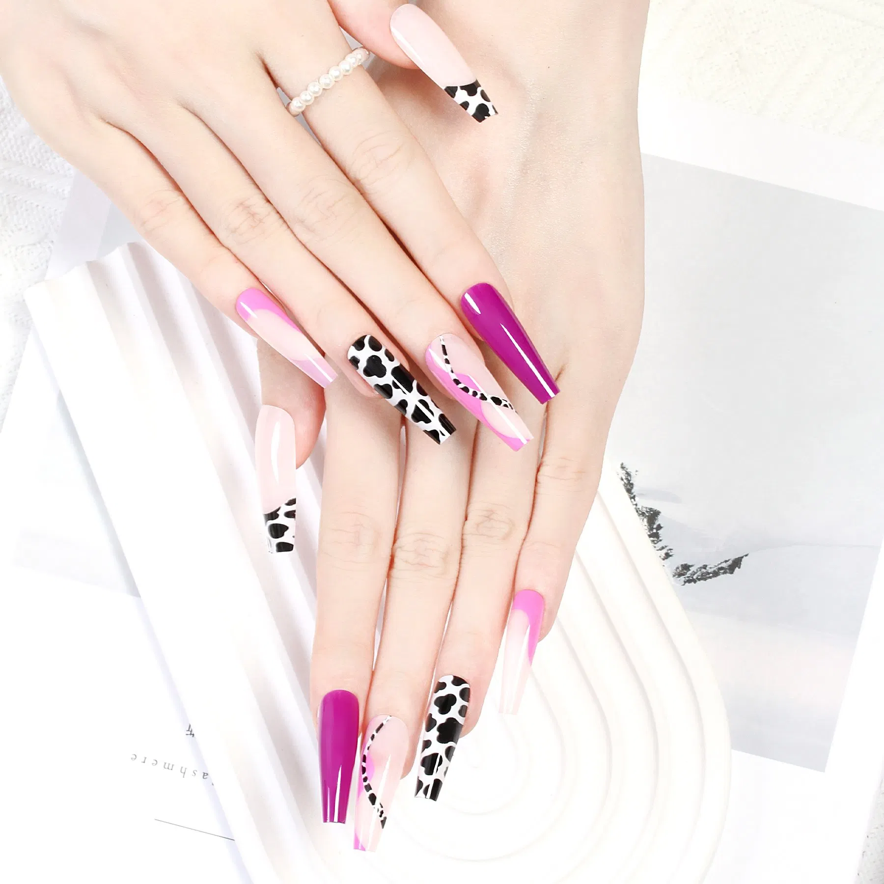 False Nails Extra Long Fake Nails Press on Nails UV Sensitive Nail Art