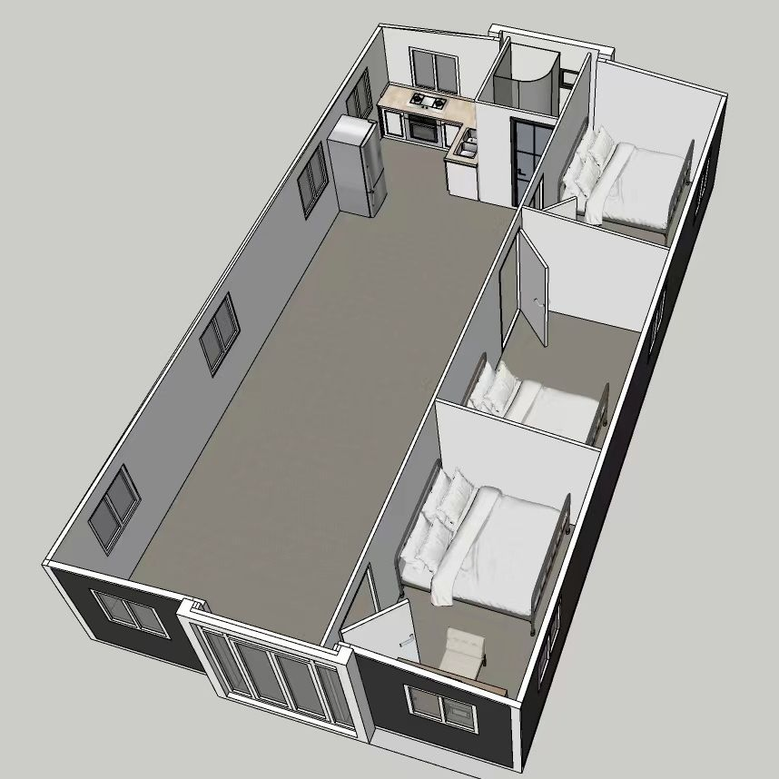 20FT 40FT Fold House Portable Prefab Steel Container Home Expandable 3 Bedroom Mobile Modular Prefabricated House for Villa