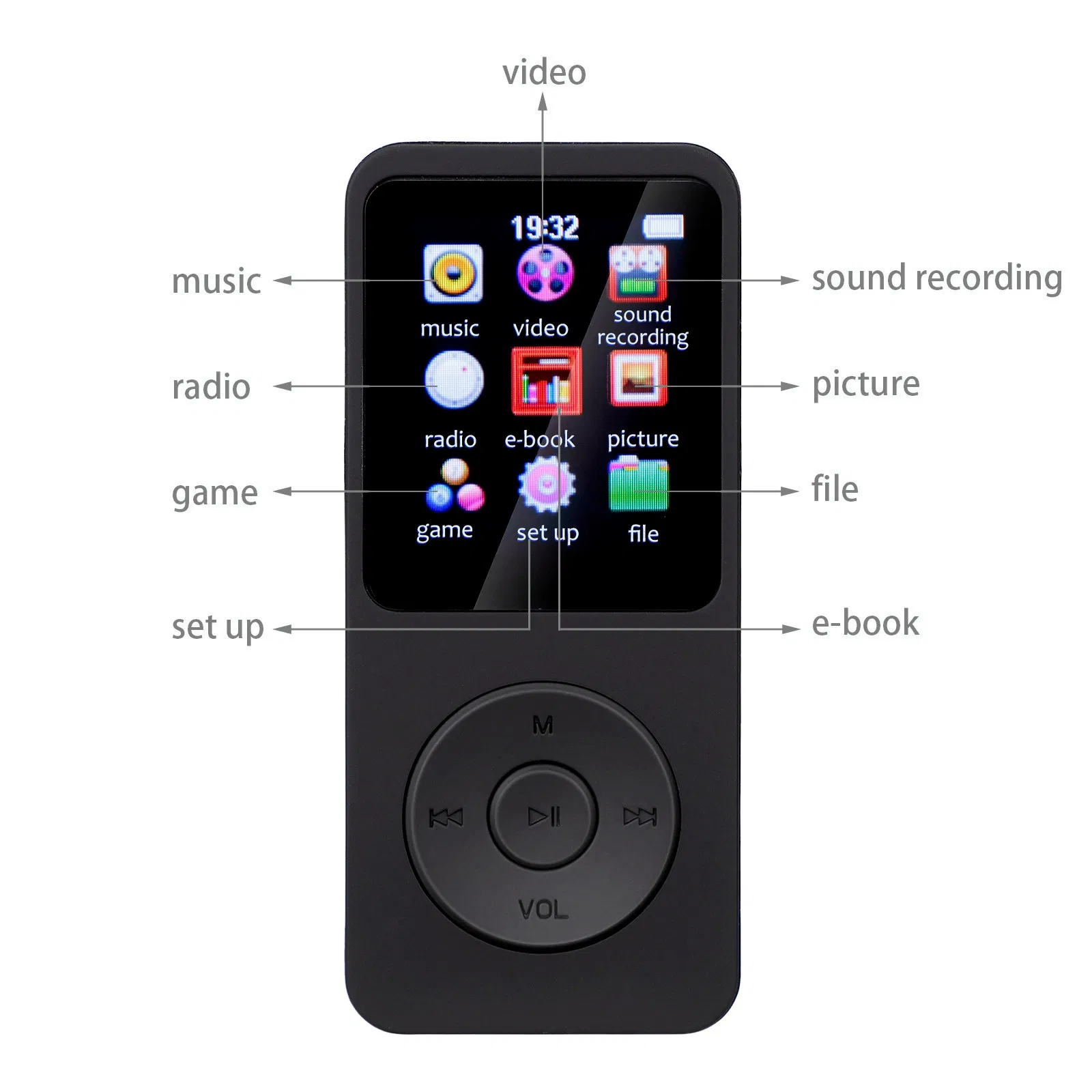 Портативный MP3-плеер с Bluetooth и экраном 1.8 дюйма