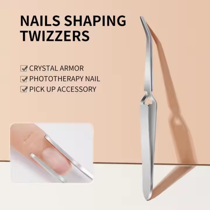 Professional Stainless Steel Nail Extension Shaping Tool Multifunctional Nail Forming Tweezers