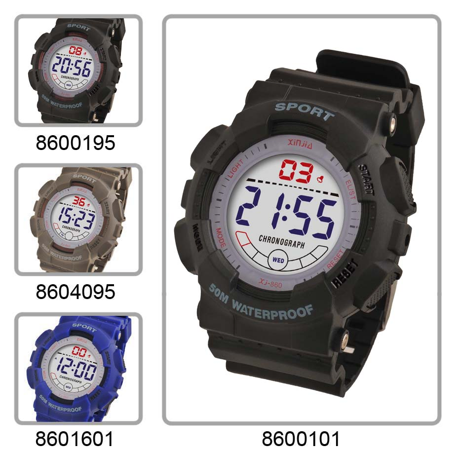 Big Display Men Watches Sport Waterproof Stainless Steel