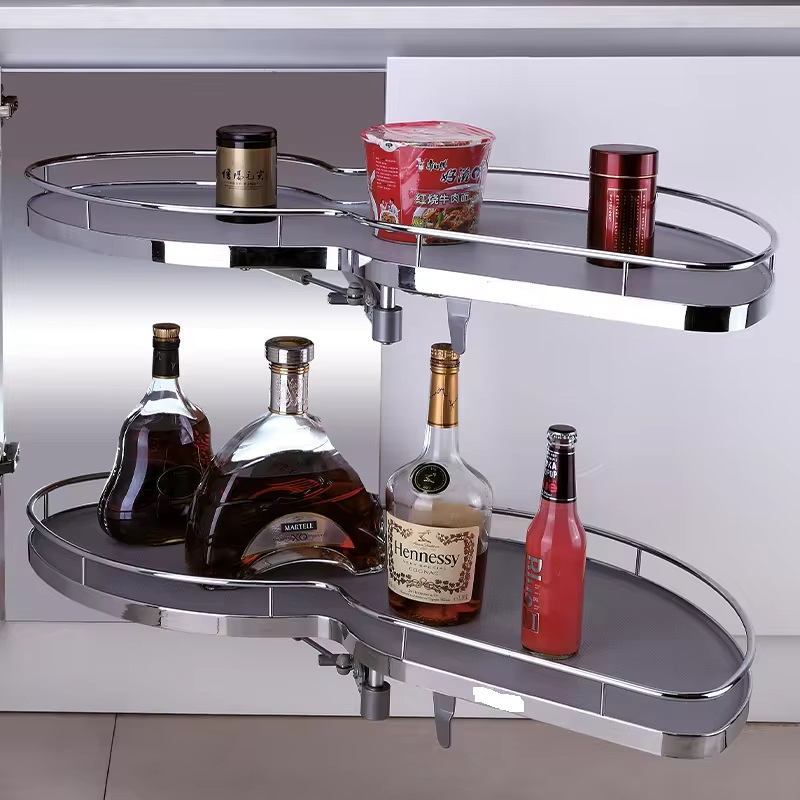 Угловой выдвижной карусельный лоток для кухни