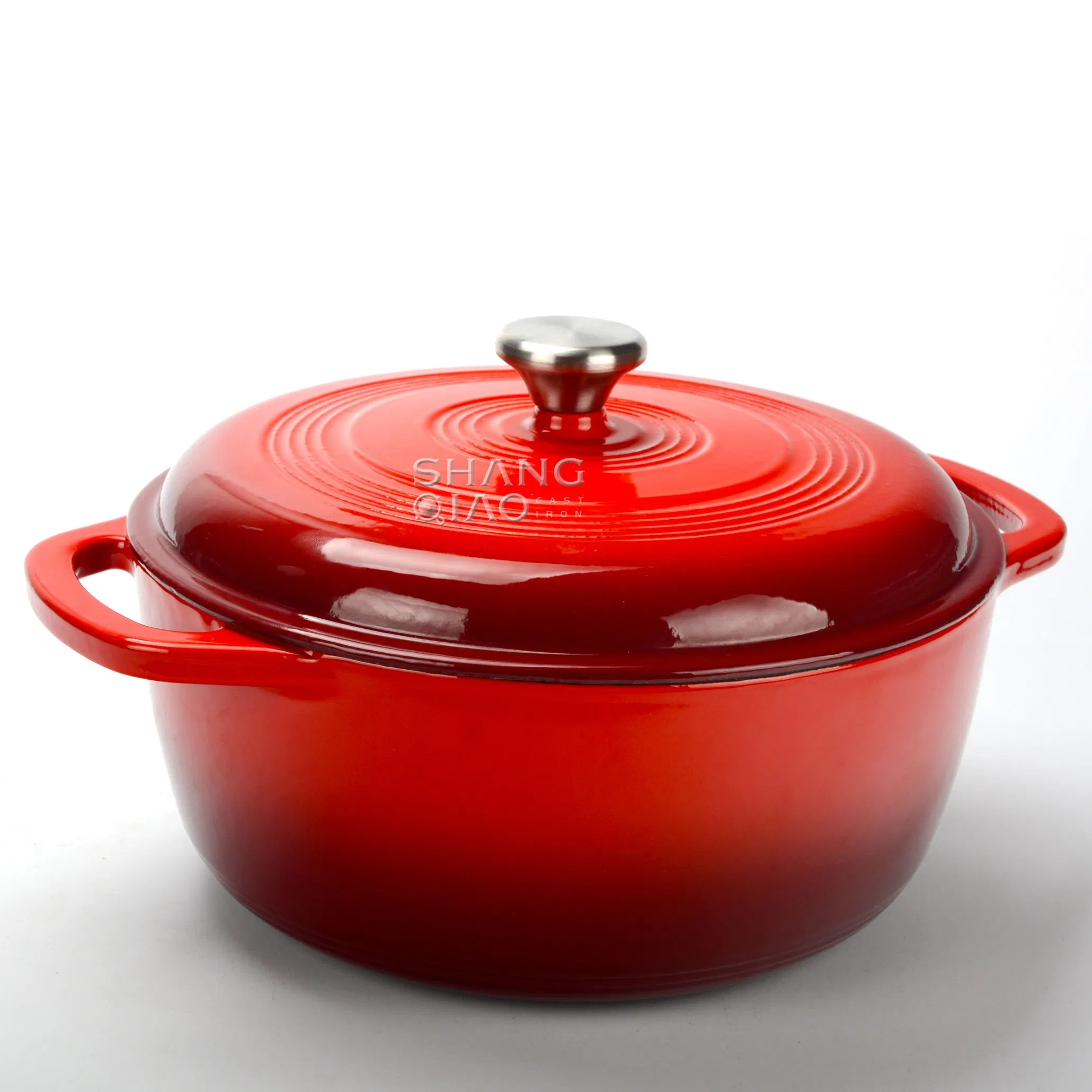 Чугунная эмалированная жаровня 6 кварт, круглая