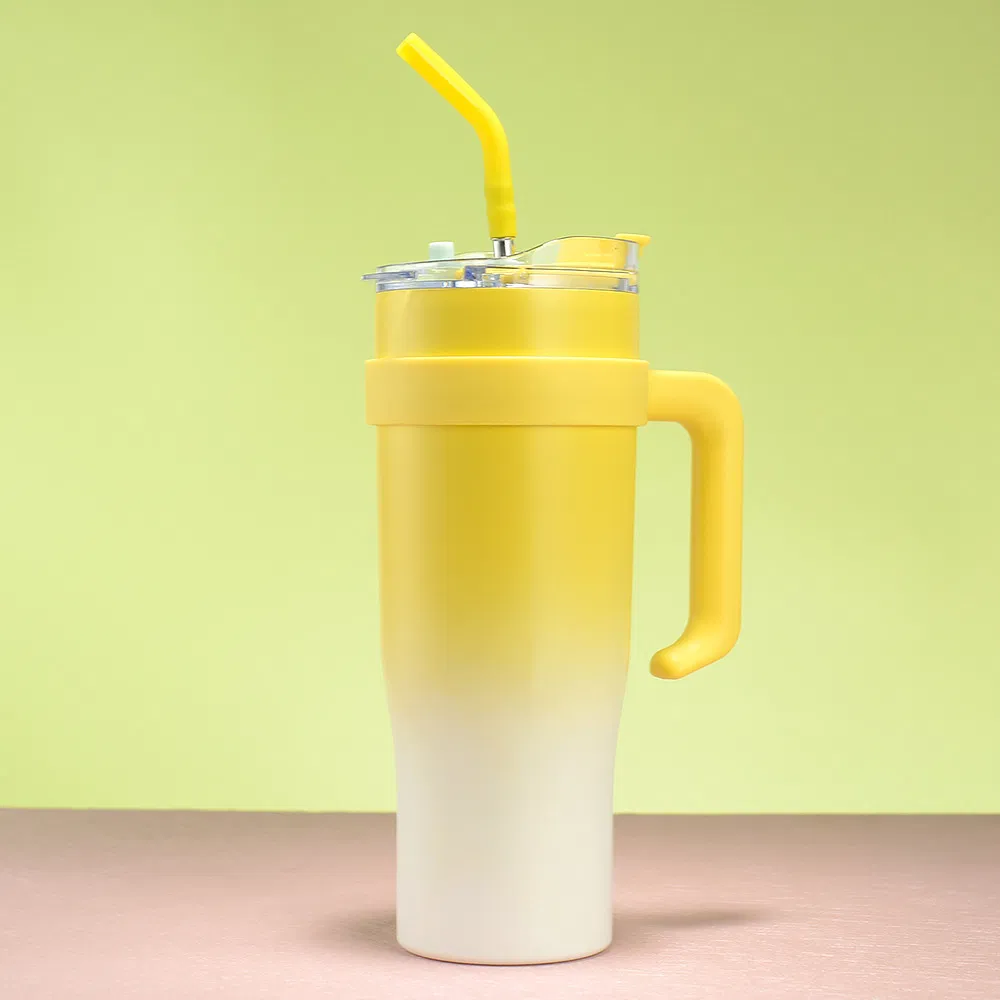 Gifting-Optimized Gradient Color 40oz Office Stainless Steel Mug with Straw