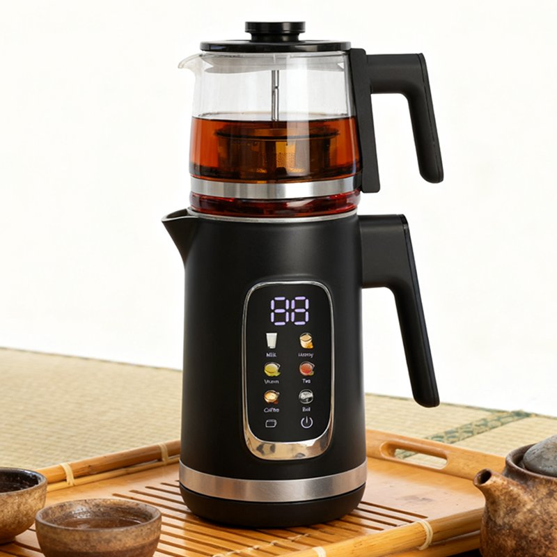 Factory Custom Electronic Kettle 1500W Dual Wall Cold Touch Turkish Middle East Style Samovar Tea Maker Water Kettle for Tea