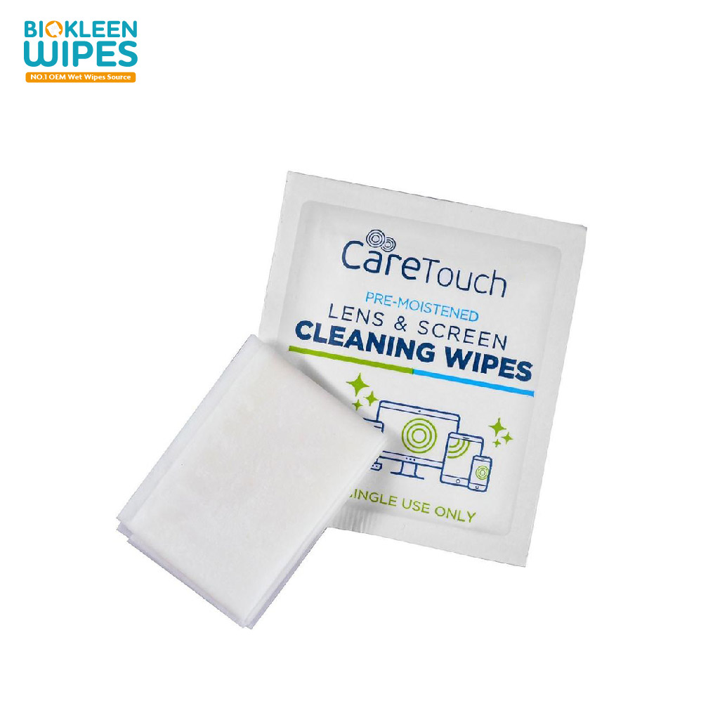 Biokleen 200CT Box Individual Wet Lens Wipes Cleaning Cloth Eyeglass Lens Wipes Moistened Lens Cleaning Wipes