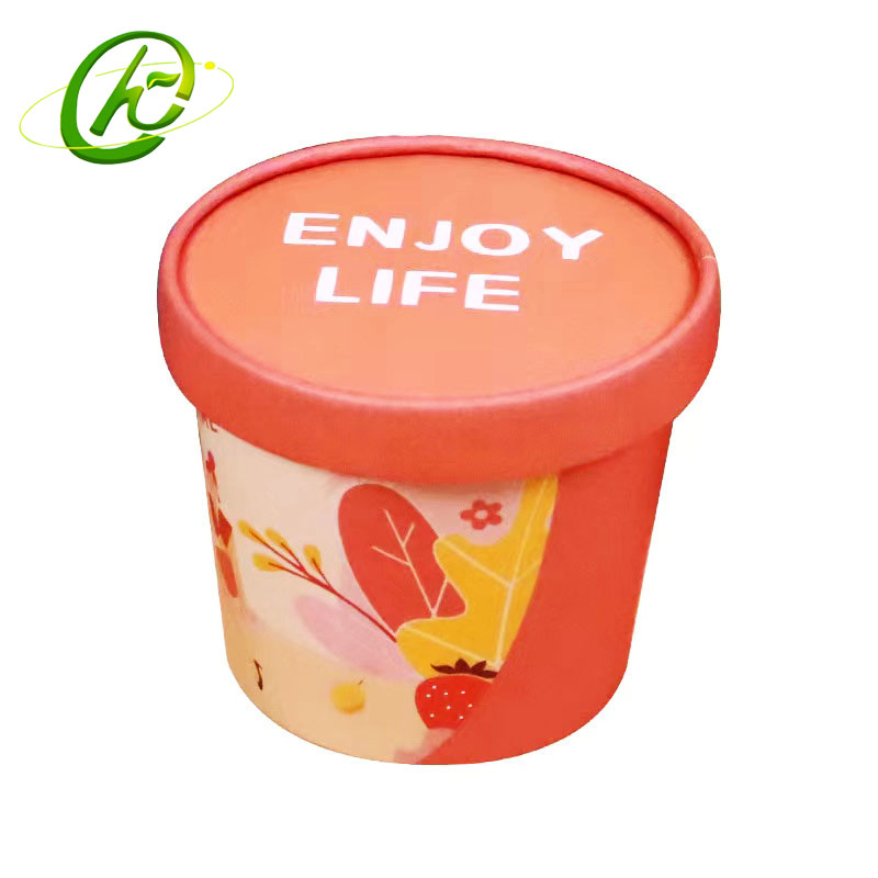 Food Grade Paper Biodegradable Disposable Dessert Party Ice Cream Yogourt Paper Bowl with Lids