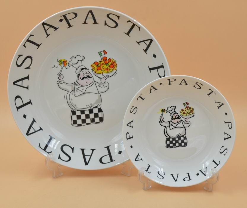 Eco-Friendly Healthy Reuse Multicolor Reuse Tableware Ceramics Porcelain Rice Fruit Bowl Plate 5 PCS Pasta Soup Dinner Set