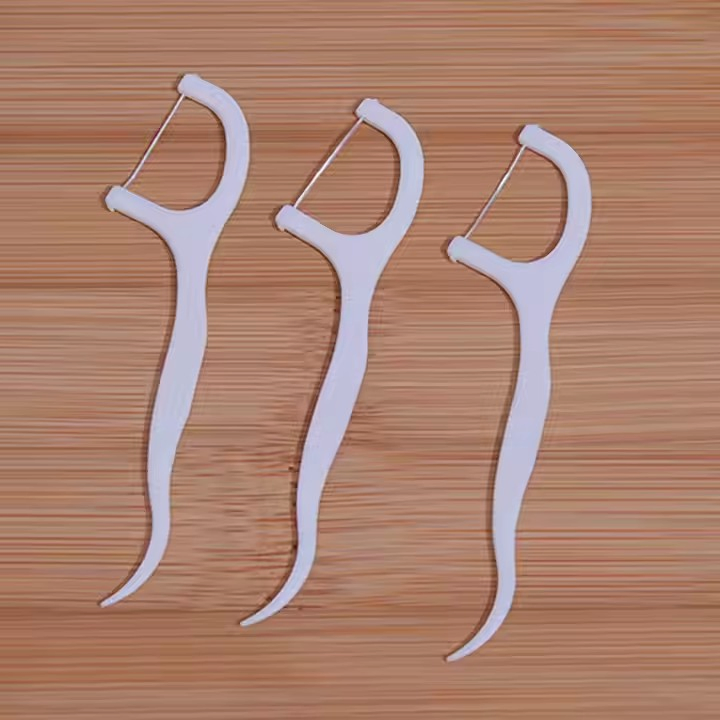 Practical and Durable 100 Count White Nursing Floss Picks Organic Eco-Friendly Floss Picks Silicone Dental Floss