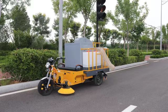 by-T6 Small Driving Type Leaf Collection and Sweeping Tricycle Fuel and Electric for Sale