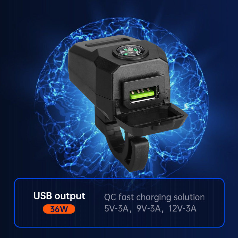 Водонепроницаемый USB-зарядник для мотоцикла с защитой
