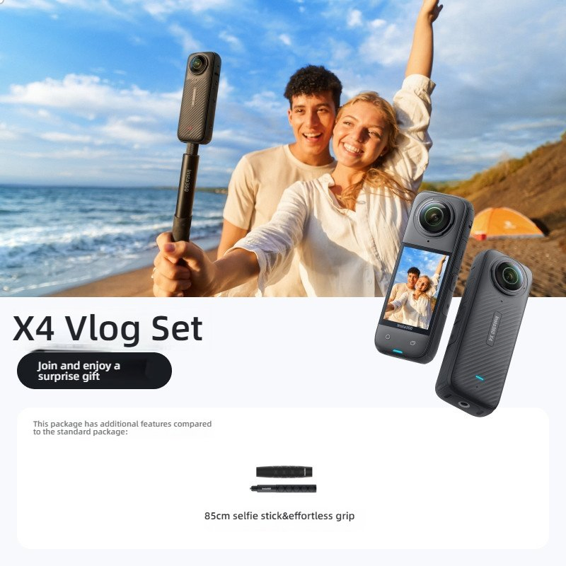 Экшн-камера Insta 360 X4 Vlog Set, 8K, водонепроницаемая