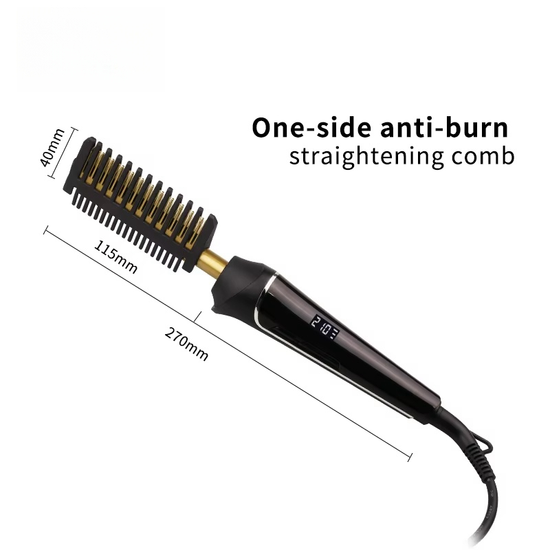 2 in 1 Hot Comb Straightener Electric Straightener Wet Dry Use Hair Equipment Hair Flat Irons Hot Heating Comb Hair Curler for Hair