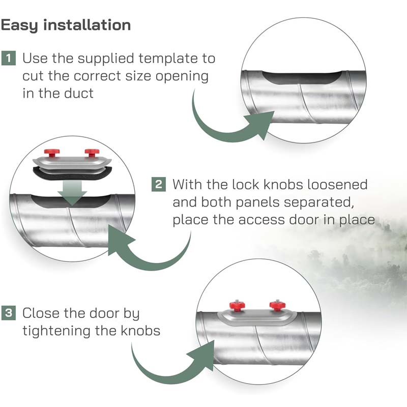 HVAC Systems Parts Galvanized Steel Round Duct Access Door with Rubber Gasket