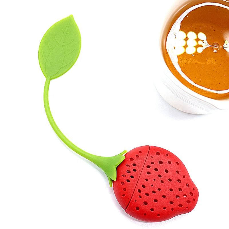 Силиконовый чайный инфузор-фильтр в форме клубники