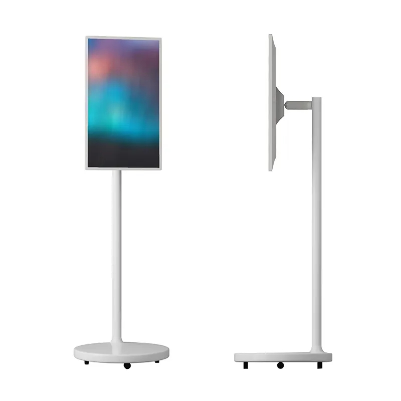 21.5 32 Inch Movable Digital HD Poster LCD Advertising Display 2K/4K LCD Advertising Screen Kiosk Floor Stand Digital Signage Display