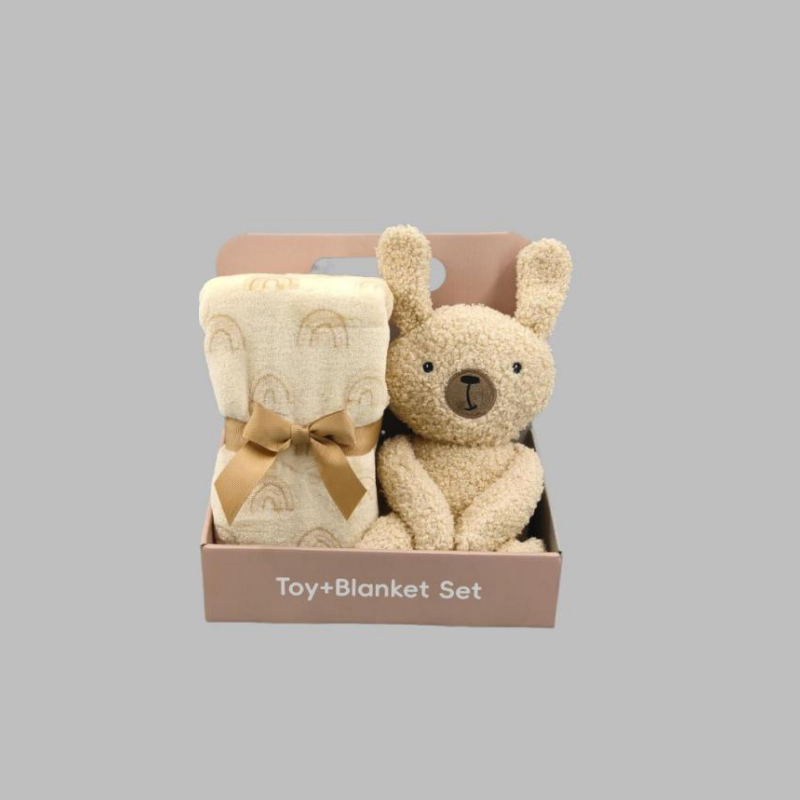 Wholesale Animal Toys with Blanket Rabbit Doll Cozy Plush Baby Security Blanket Loveys for Baby Doll