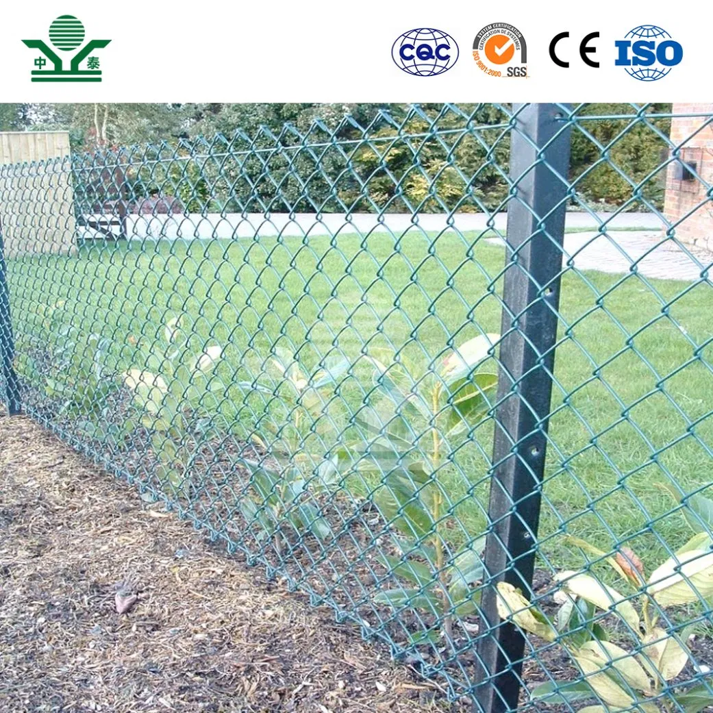 Zhongtai Commercial Chain Link Fence China Manufacturing Green PVC. Coated Stadium Chain Link Fence 50mm X 50mm 3 FT Stadium Chain Link Fence