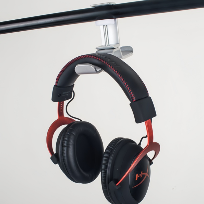 Stylish Double Headphone Stand and Earphone Mount for Desktops