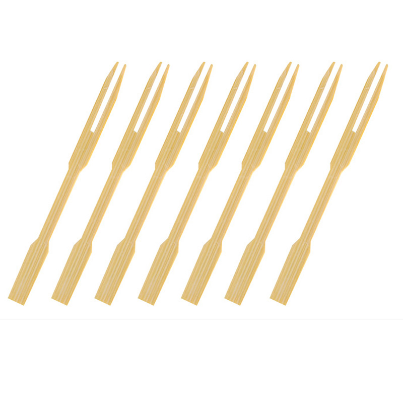 Biodegradable Disposable Bamboo Cutlery Fruit 90mm Mini Fork