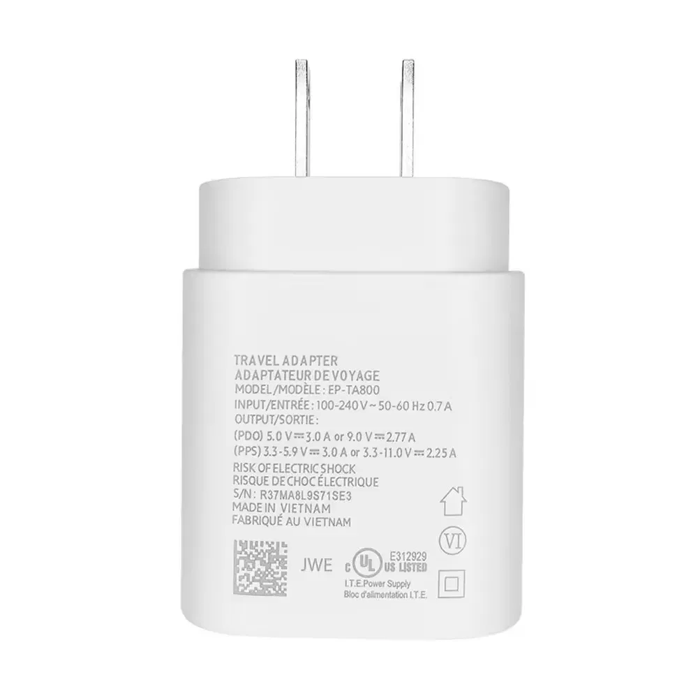 Быстрое зарядное устройство 25W USB-C для Samsung Galaxy