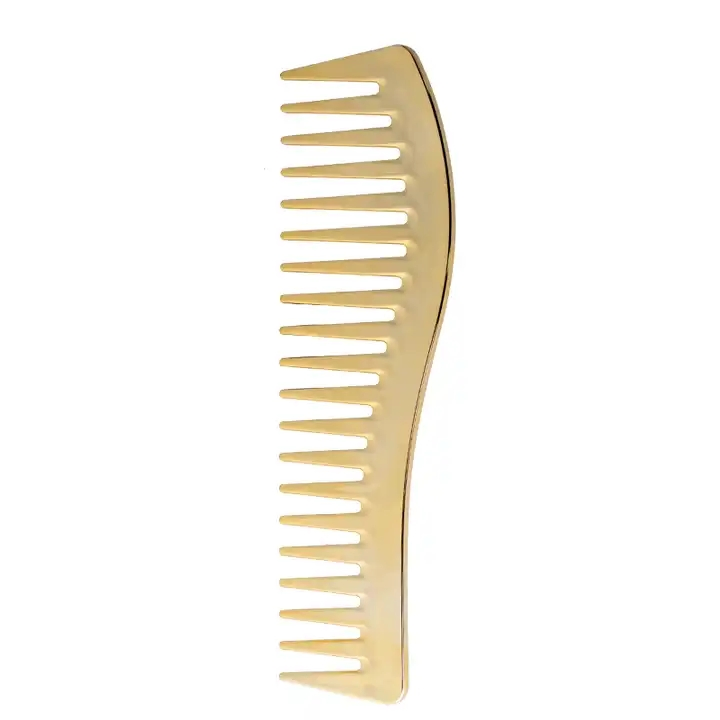 Custom Logo Packing Wide Tooth Styling Comb Gold Comb