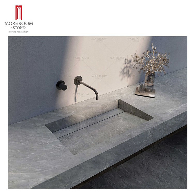 White Marble Look Porcelain Ceramic Tile Sintered Stone for Kitchen Island Countertop