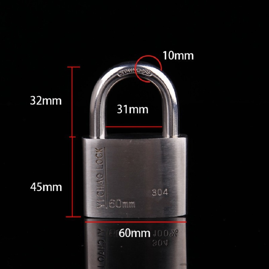 304 Stainless Steel Padlock Short Beam Anti-Theft Outdoor Household Padlock