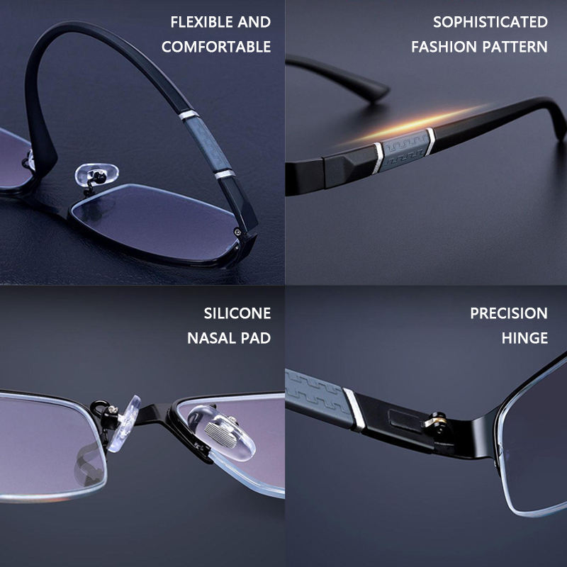 2025 Unisex Cheap Semi Frames Anti Blue Light Plain Spectacles Men Rectangle Eyeglasses Frame Flexible Custom Reading Glasses