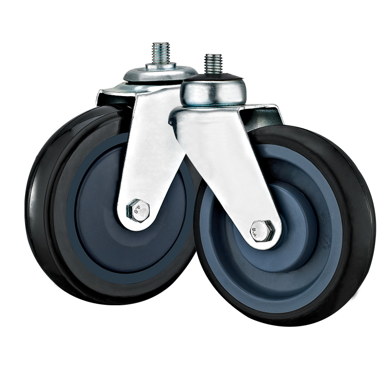 4'' 5'' Supermarket Shopping Cart PU/TPR Trolley Wheels Casters Elevator Castors Swivel Hand Trolley Wheels for Shopping Mall
