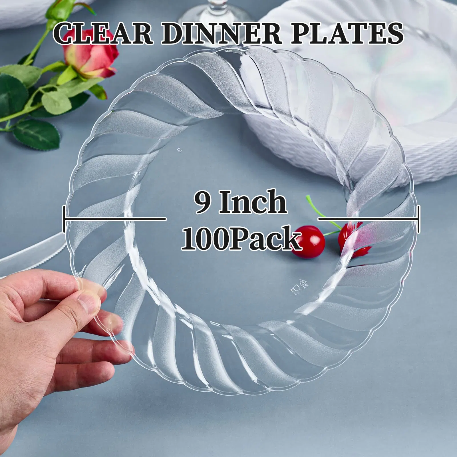 Premium Wholesale Clear Dinner Fancy Plastic Party Disposable Plates