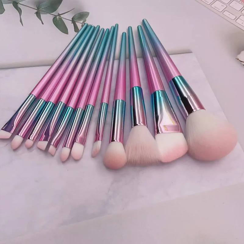 12 PCS Starter Makeup Brushes Soft Fur Face Brush Foundation Brush Powder Brush Highlight Brush Blush Brush Contour Concealer Cosmetic Brushes