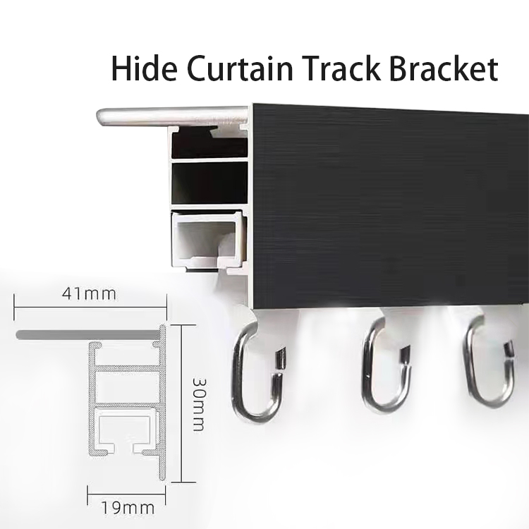 Manufacture Home Decorative Silent Ceiling Aluminum Curtain Track with Hooks