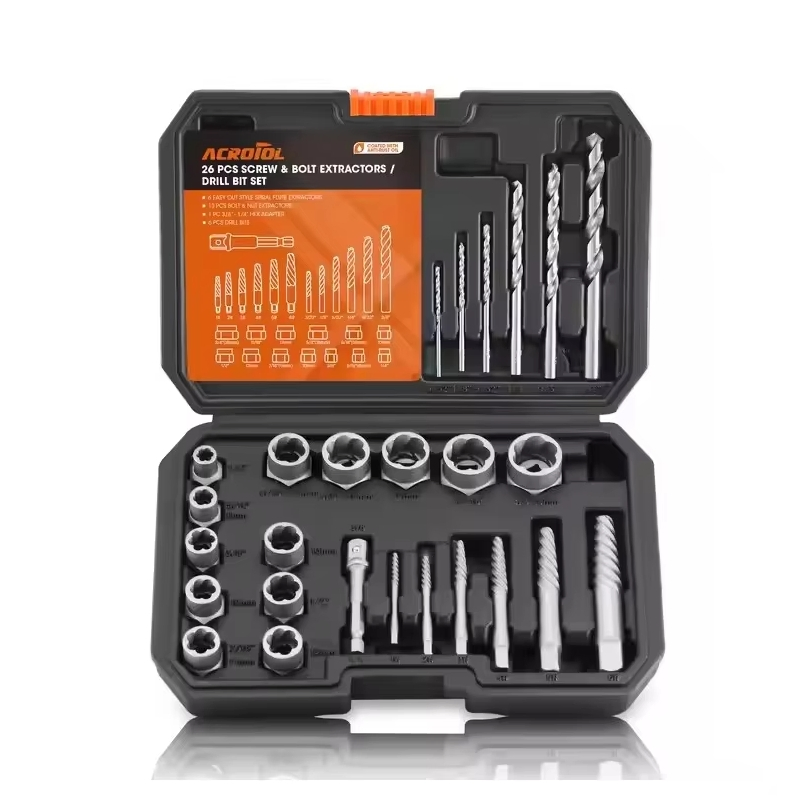 26PCS Screw&Bolt Extractor Set and Drill Kit Screw