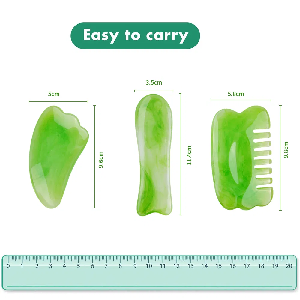 Body Scraping Plate Guasha Resin Facial Anti Aging Gua Sha Set