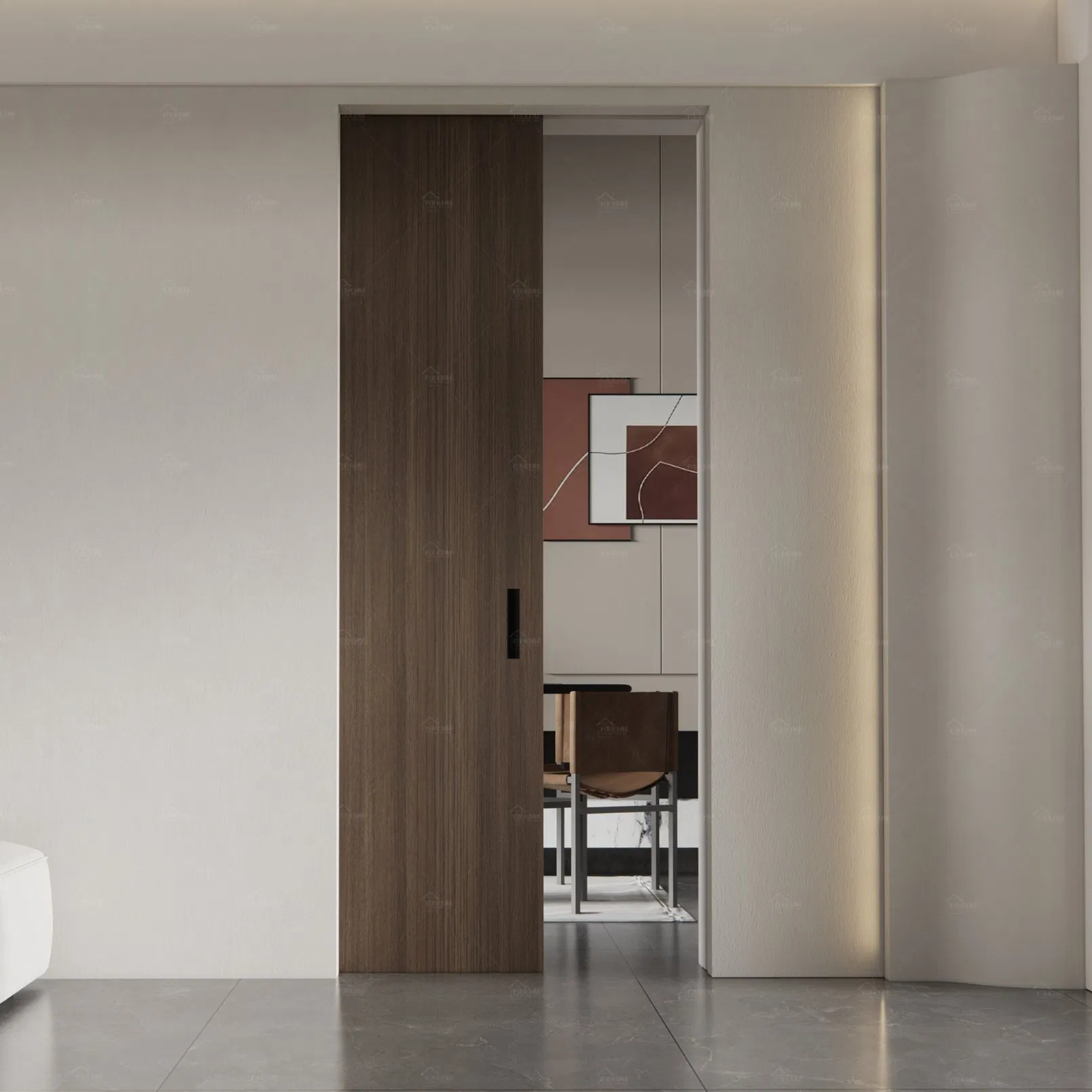 Canada Standard Custom Internal Residential Soft Close Wood Pocket Door