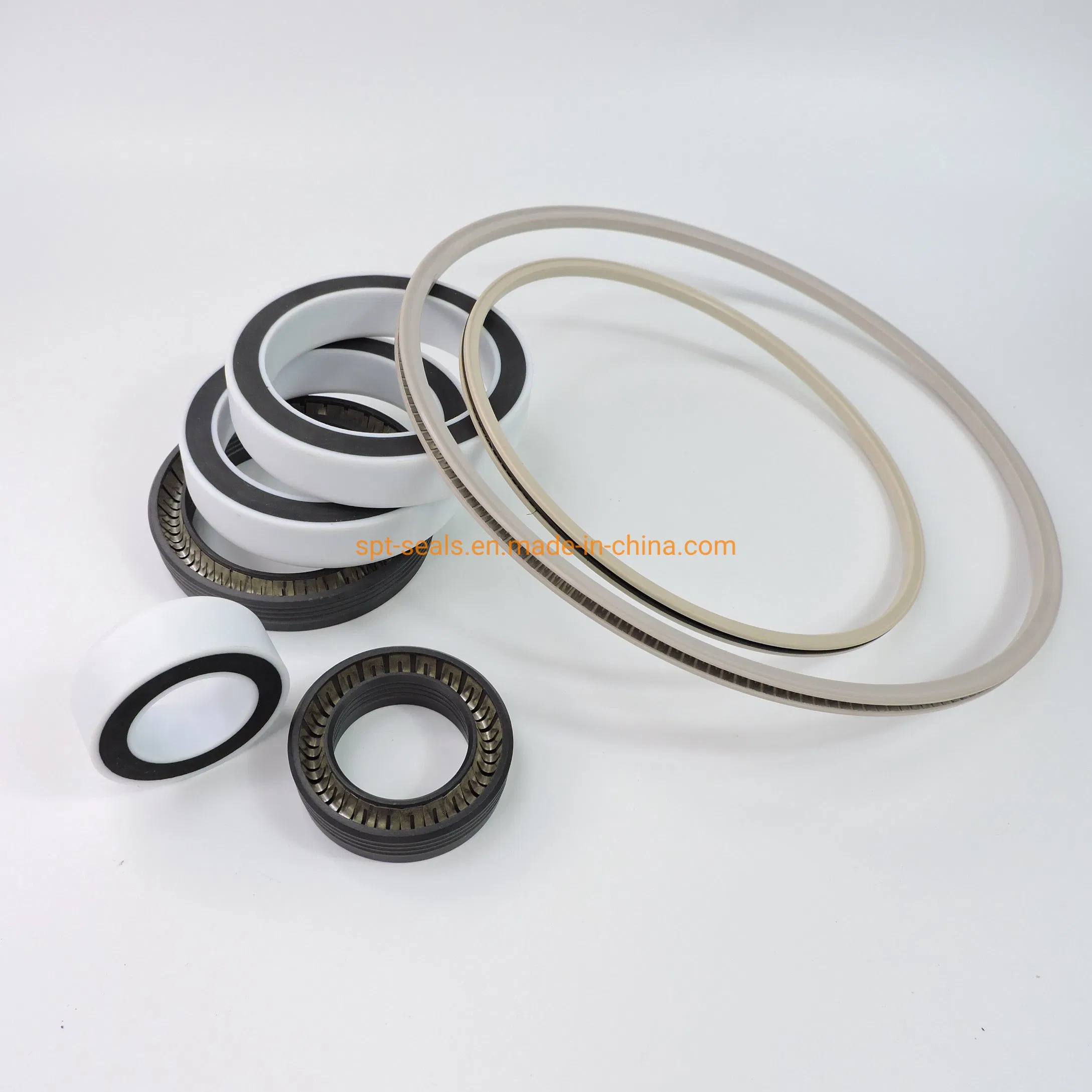 Food Grade Rod & Piston Seals Stainless Steel V Spring Loaded Energized Seals PTFE Hydraulic Seals