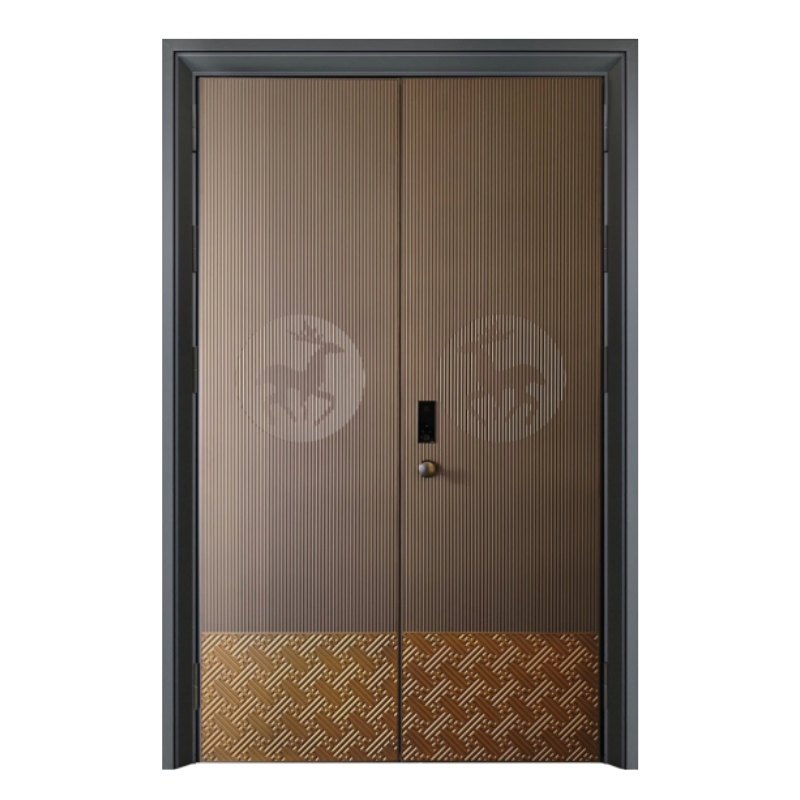 Factory Wholesale High End Luxury Entrance Door for Villa House Security Metal Aluminum Carving Stainless Steel Door