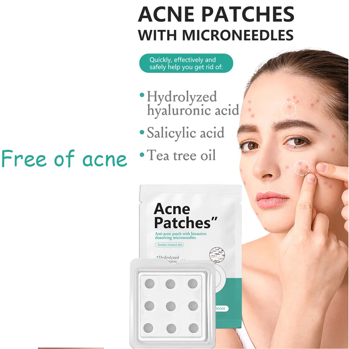Пластыри от прыщей с микроиглами, медицинский класс