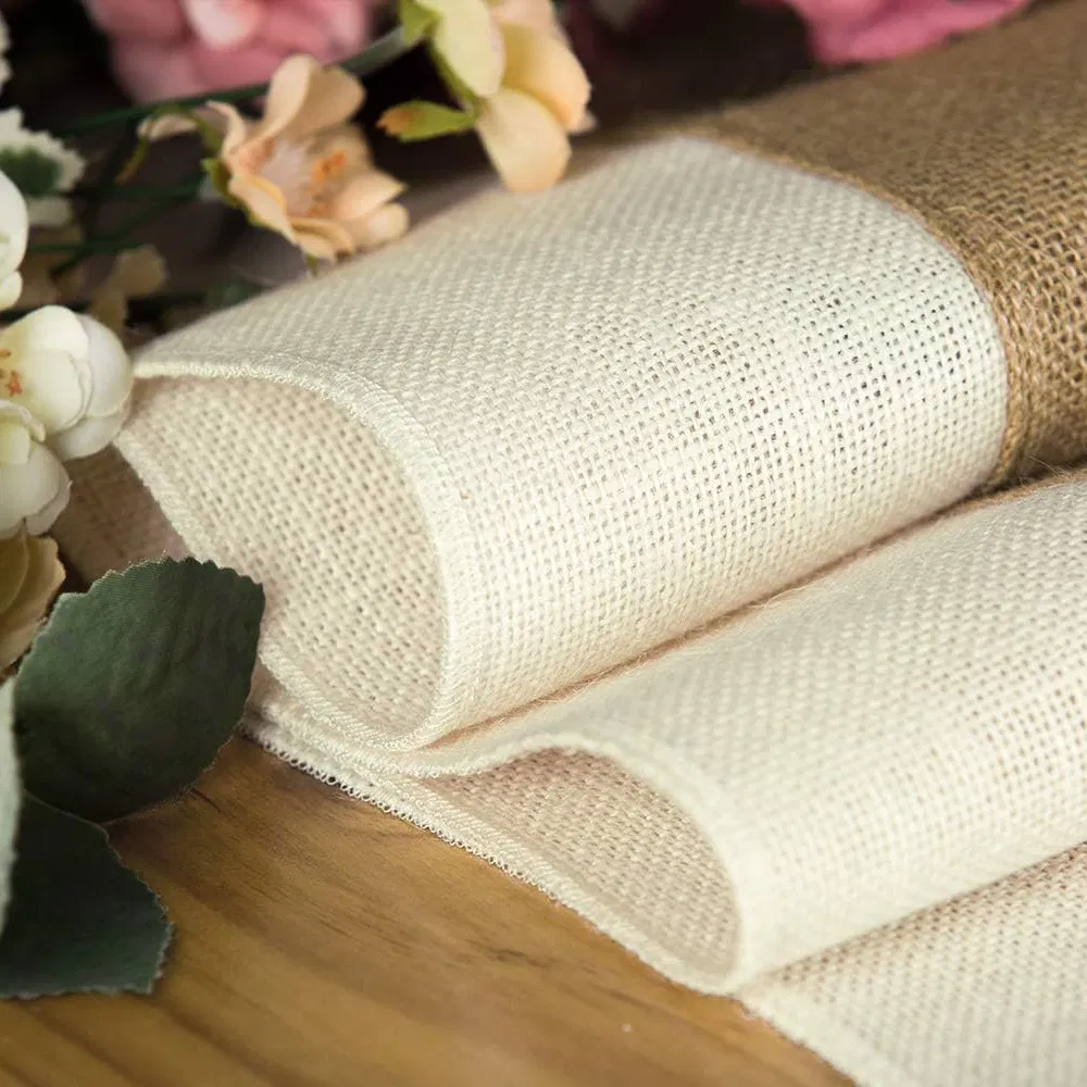 White Natural Home Decoration Burlap Table Runner