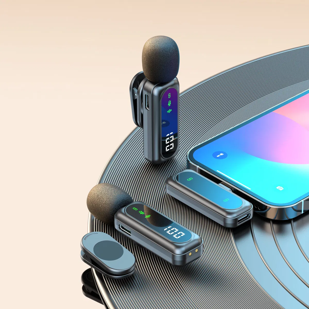 Магнитный беспроводной петличный микрофон Bluetooth