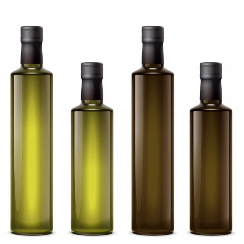 100ml 250ml 500ml 750ml 1000ml Round Shape Dark Green Glass Olive Oil Bottle Empty Kitchen Oil Bottle