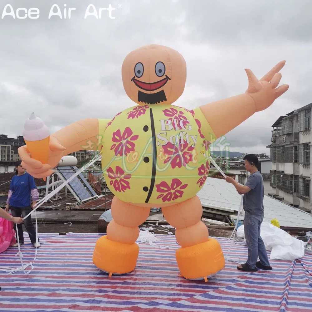 Giant Inflatable Big Softy Mascot, Tropical Hawaiian Shirt Ice Cream Inflatable Model