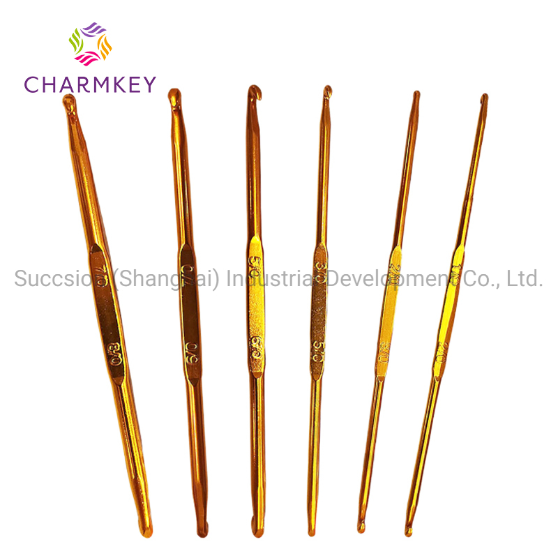 Golden Double Ended Crochet 1.0-8.0mm Crochet Hook Set PVC Package