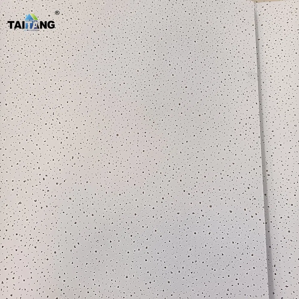 16mm Acoustic Ceiling Board Faux Plafond Acoustique 60*60 Ceiling Tiles 2X2 Black Plaquetas De Cielo Falso