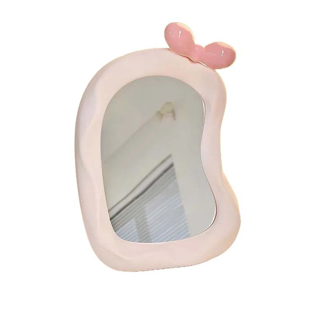 Hot Selling Modern Style Foldable Candy Color Irregular Shape Desktop Makeup Mirror