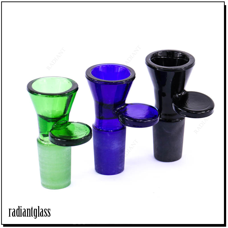 Colored Bowl with Round Piece for Glass Smoking Water Pipe Accessories